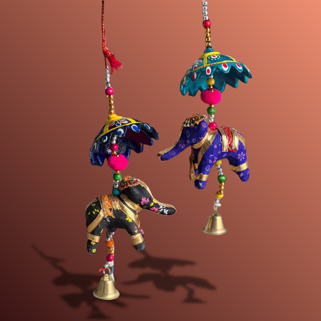 Colorful Elephant & Umbrella Hanging Decor