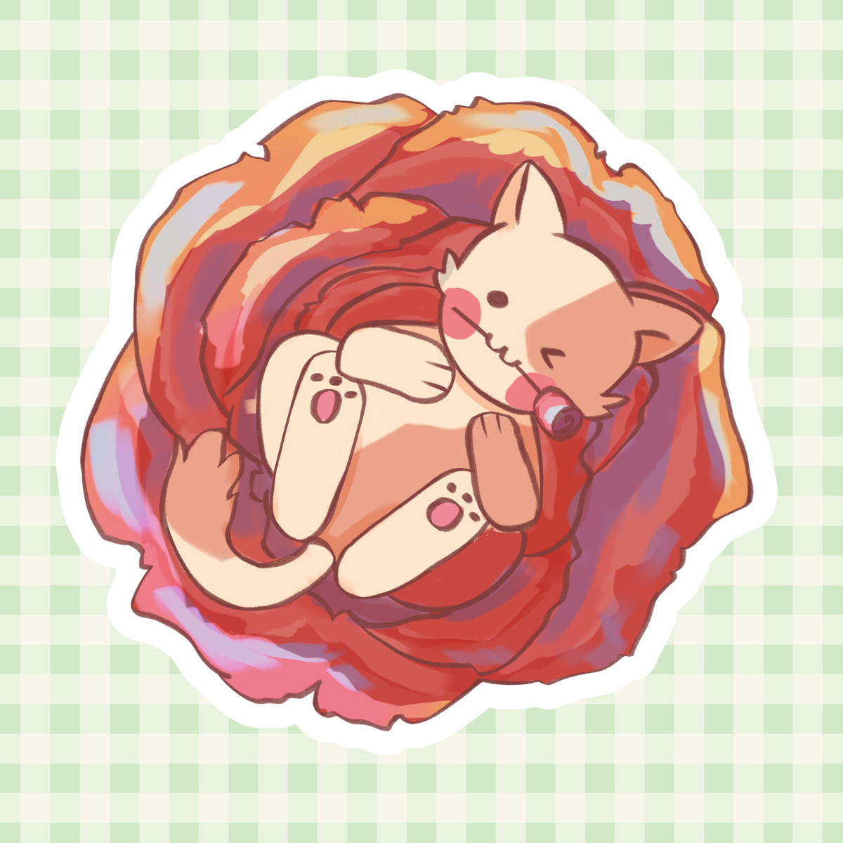 Rose Cat Sticker