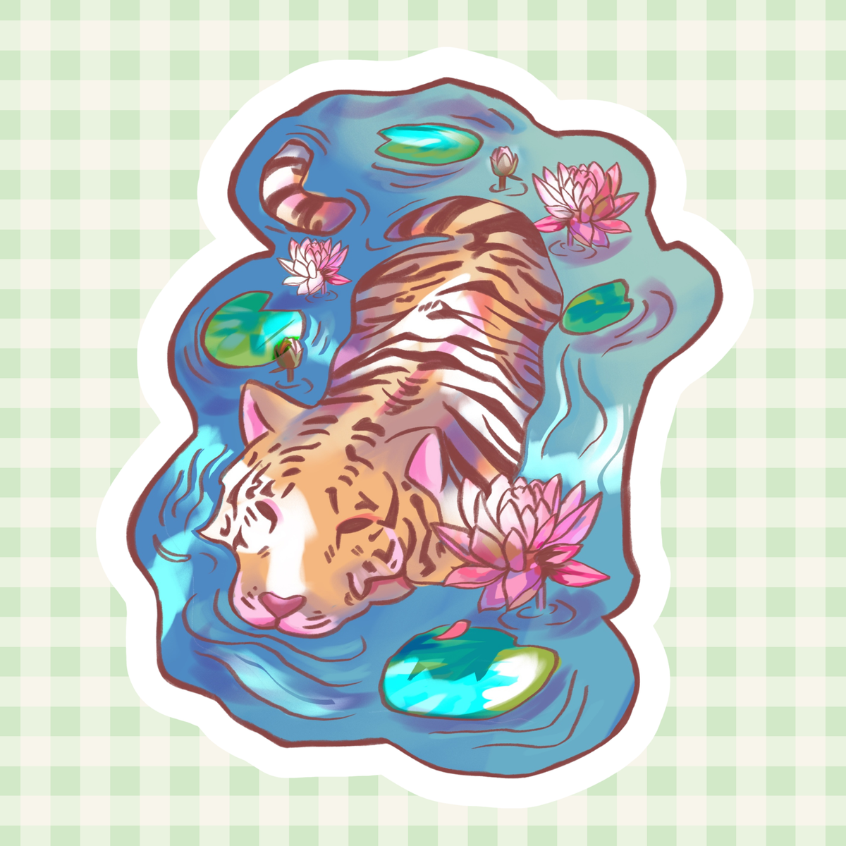 Tiger lily Cat Sticker